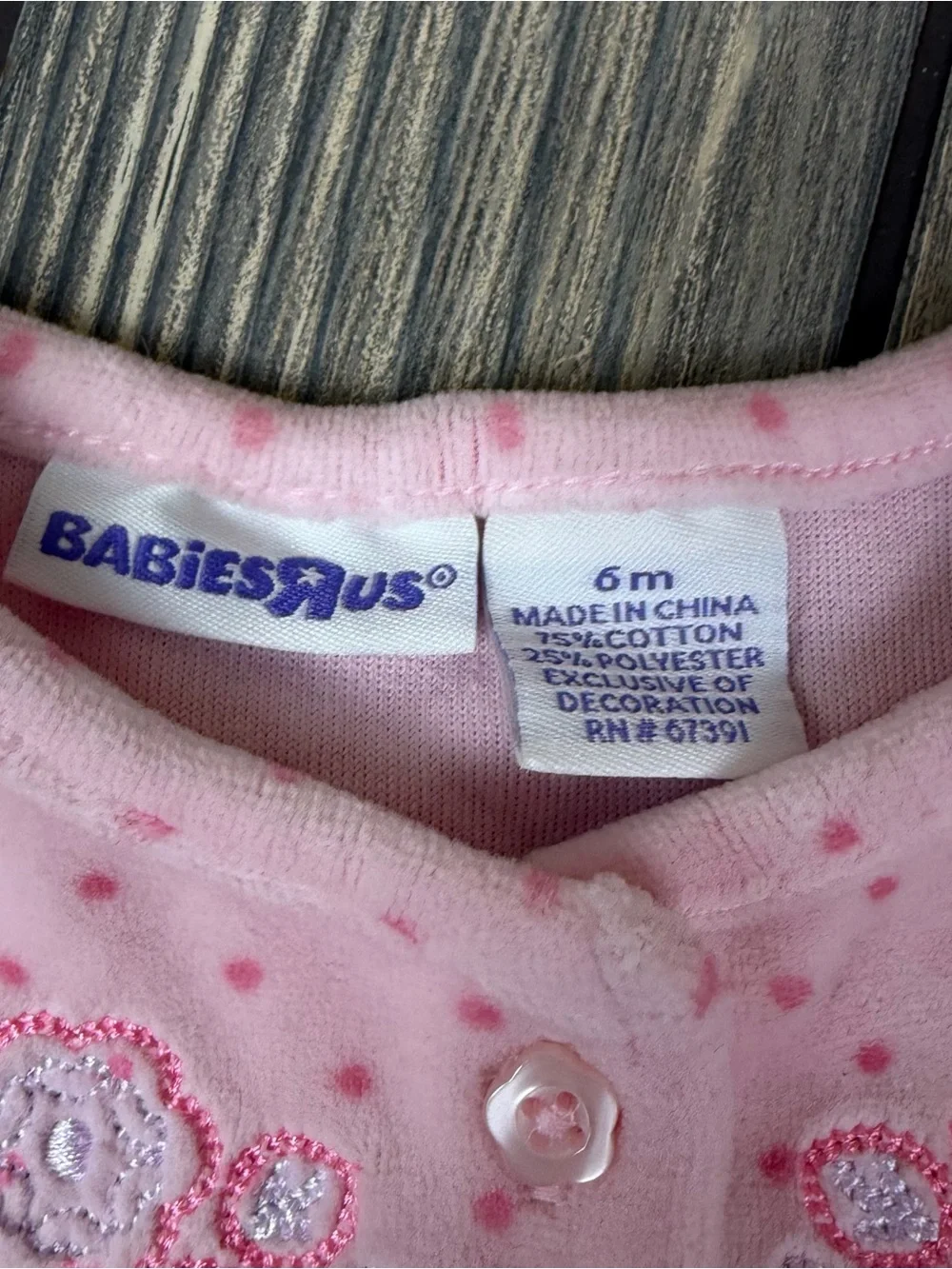 Vintage Y2K Babies R Us Pink Velvet Baby Set Sz 6 months